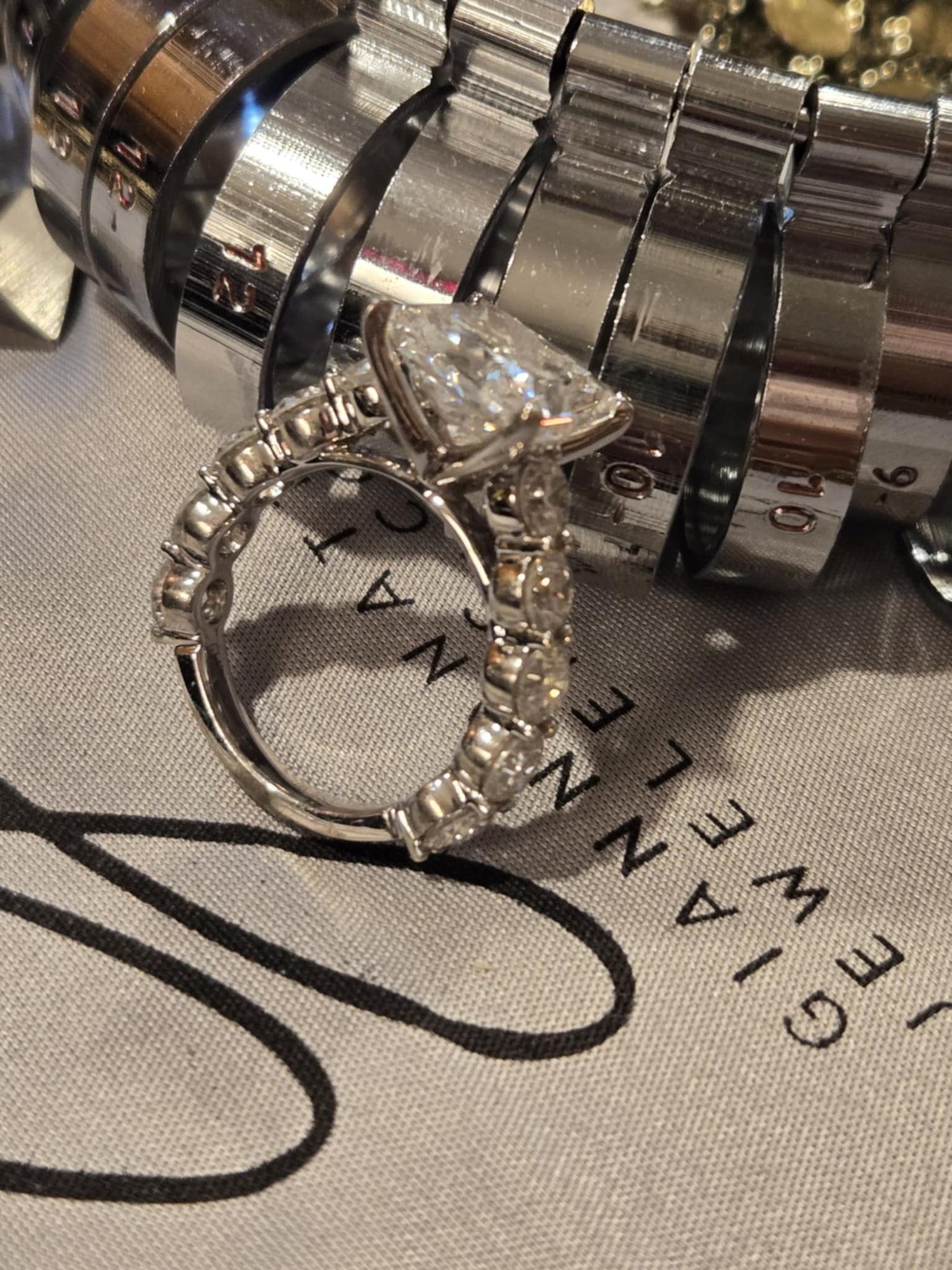 9tcw Princess Cut Cathedral Certified Engagement Ring