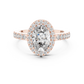 Sara - Solitaire with Halo and Pave Band