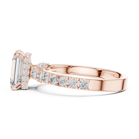 Jody - Solitaire with Hidden Halo and Pave Band