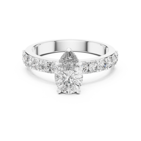 Erika - Solitaire with Hidden Halo and Pave Band