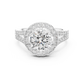 Angie - Solitaire with Halo and Split Shank Pave Band