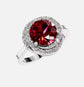 2.5ct Certified Round Ruby Solitaire with Spiral Halo