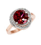 2.5ct Certified Round Ruby Solitaire with Spiral Halo