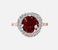 2.5ct Certified Round Ruby Solitaire with Spiral Halo