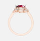 2.5ct Certified Round Ruby Solitaire with Spiral Halo