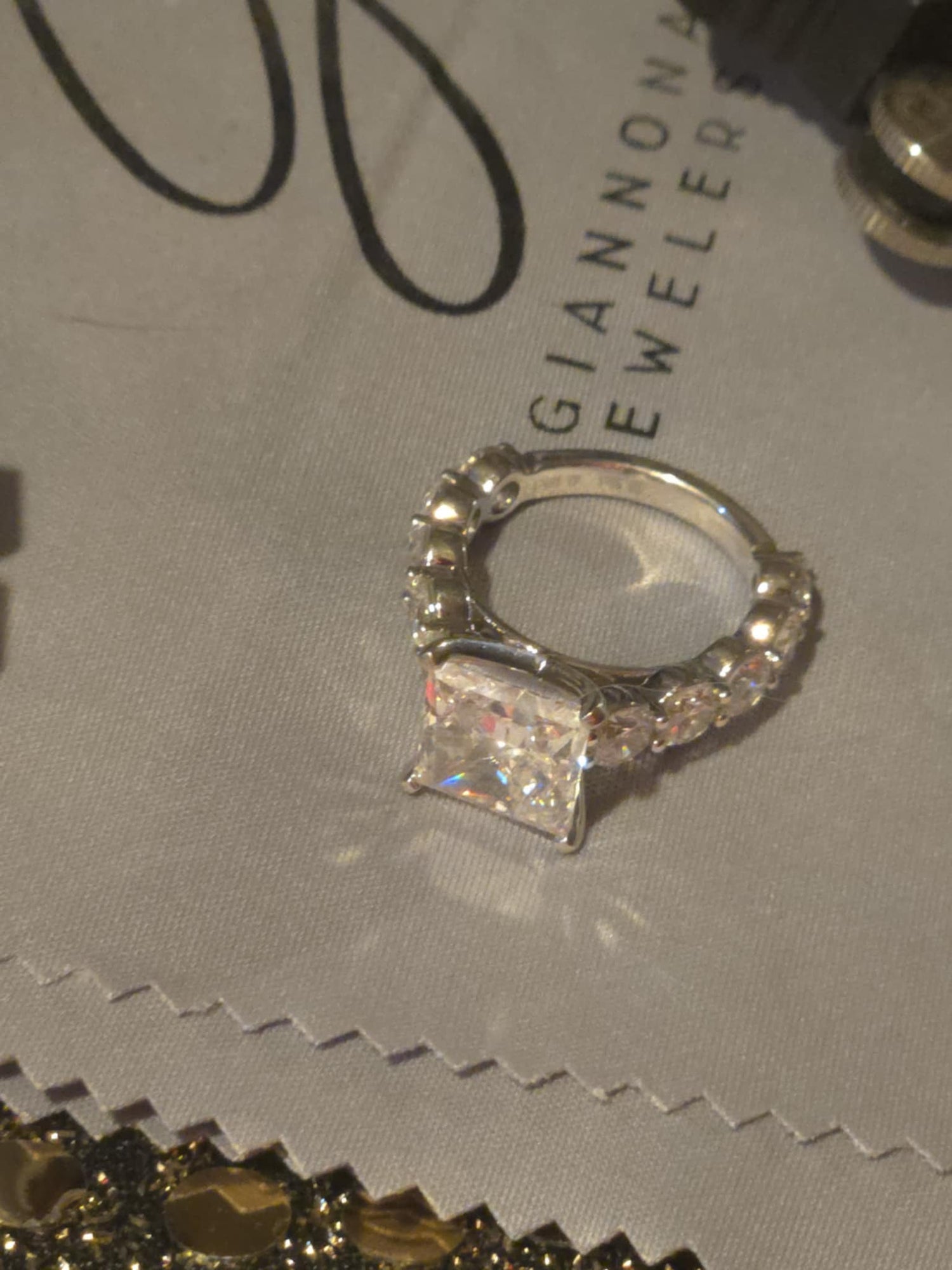 9tcw Princess Cut Cathedral Certified Engagement Ring