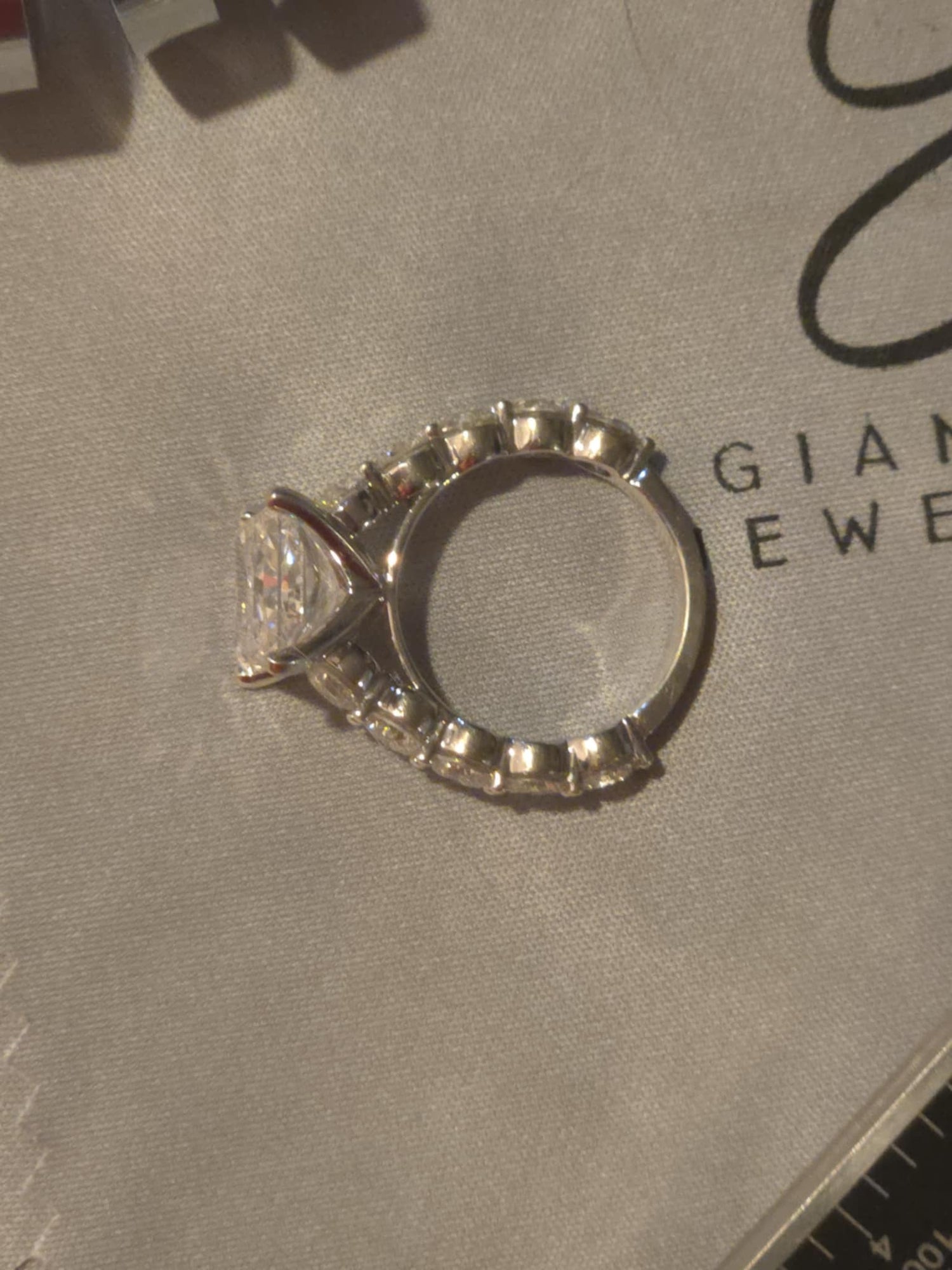 9tcw Princess Cut Cathedral Certified Engagement Ring