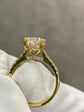 3.9tcw Elongated Cushion, Double Claw Prong, Hidden Halo & Accent Stones, Pave Certified Engagement Ring