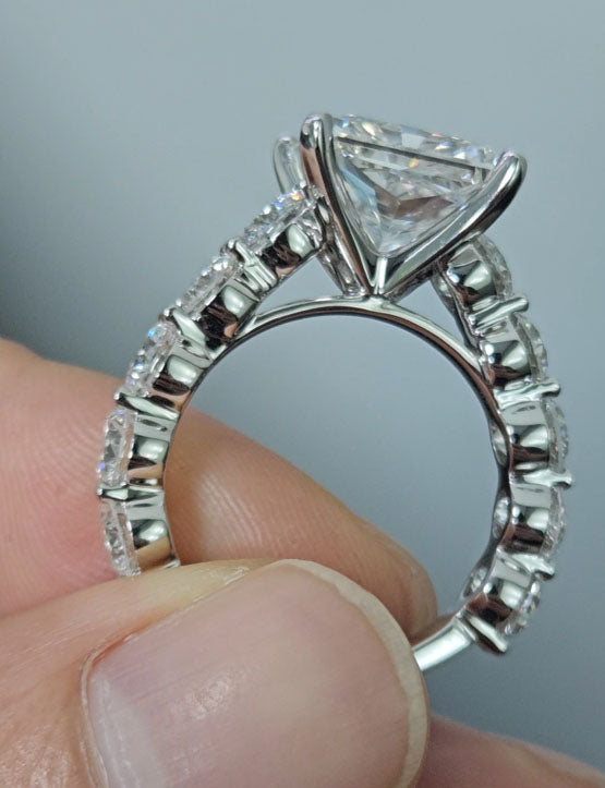 9tcw Princess Cut Cathedral Certified Engagement Ring