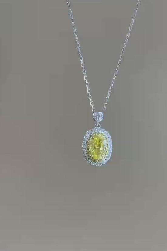 1.3tcw Oval Certified Lab Diamond Necklace with Halo