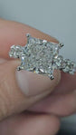 9tcw Princess Cut Cathedral Certified Engagement Ring